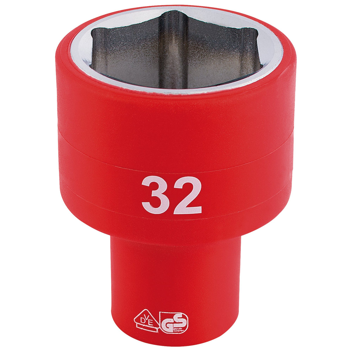 DRAPER 1/2" Sq. Dr. Fully Insulated VDE Socket (32mm): Model No. H6VDE-MM/B