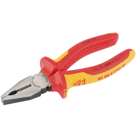 Knipex 160mm Fully Insulated Combination Pliers : Model No.03 08 160UKSBE