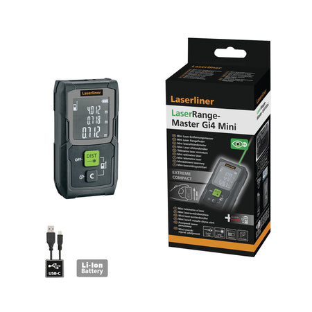 Laserliner 080.842A LaserRange-Master Gi4 Mini Laser Rangefinder