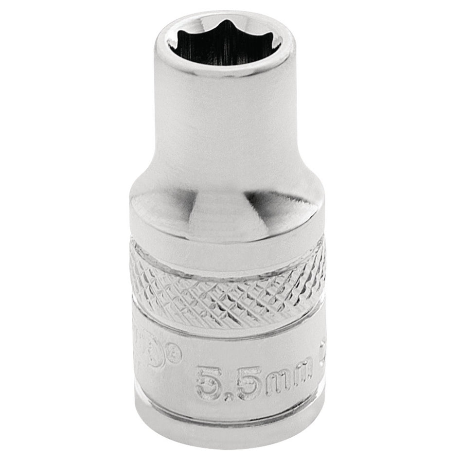 DRAPER 1/4" Square Drive Hi-Torq 6 Point Socket (5.5mm): Model No. B-MM/B