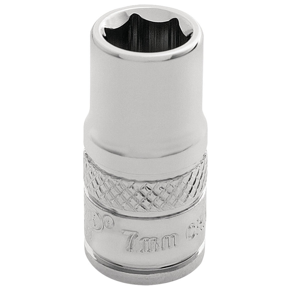 DRAPER 1/4" Square Drive Hi-Torq 6 Point Socket (7mm): Model No. B-MM/B