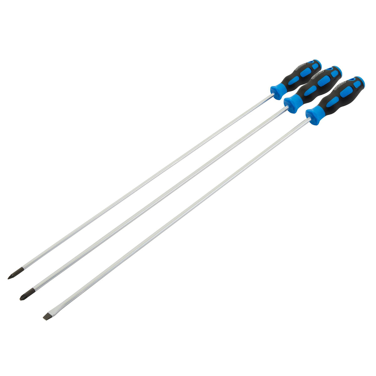 Draper Extra Long Reach Soft Grip Screwdriver Set, 450mm (3 Piece) Model No. 865L/3