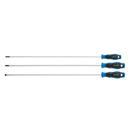 Draper Extra Long Reach Soft Grip Screwdriver Set, 450mm (3 Piece) Model No. 865L/3