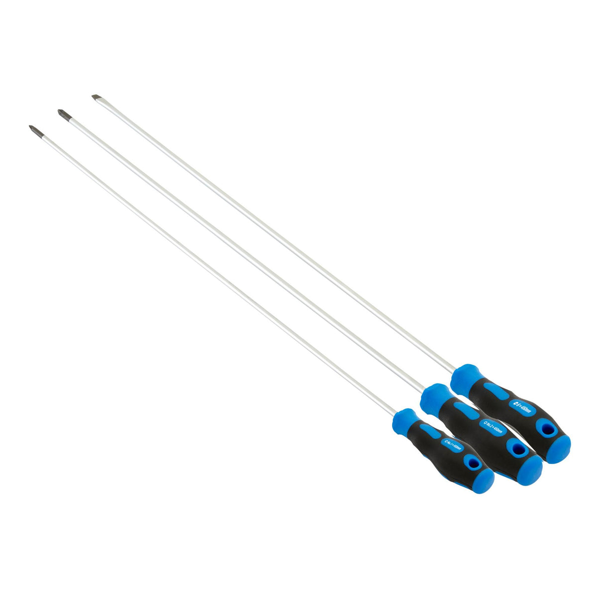 Draper Extra Long Reach Soft Grip Screwdriver Set, 450mm (3 Piece) Model No. 865L/3