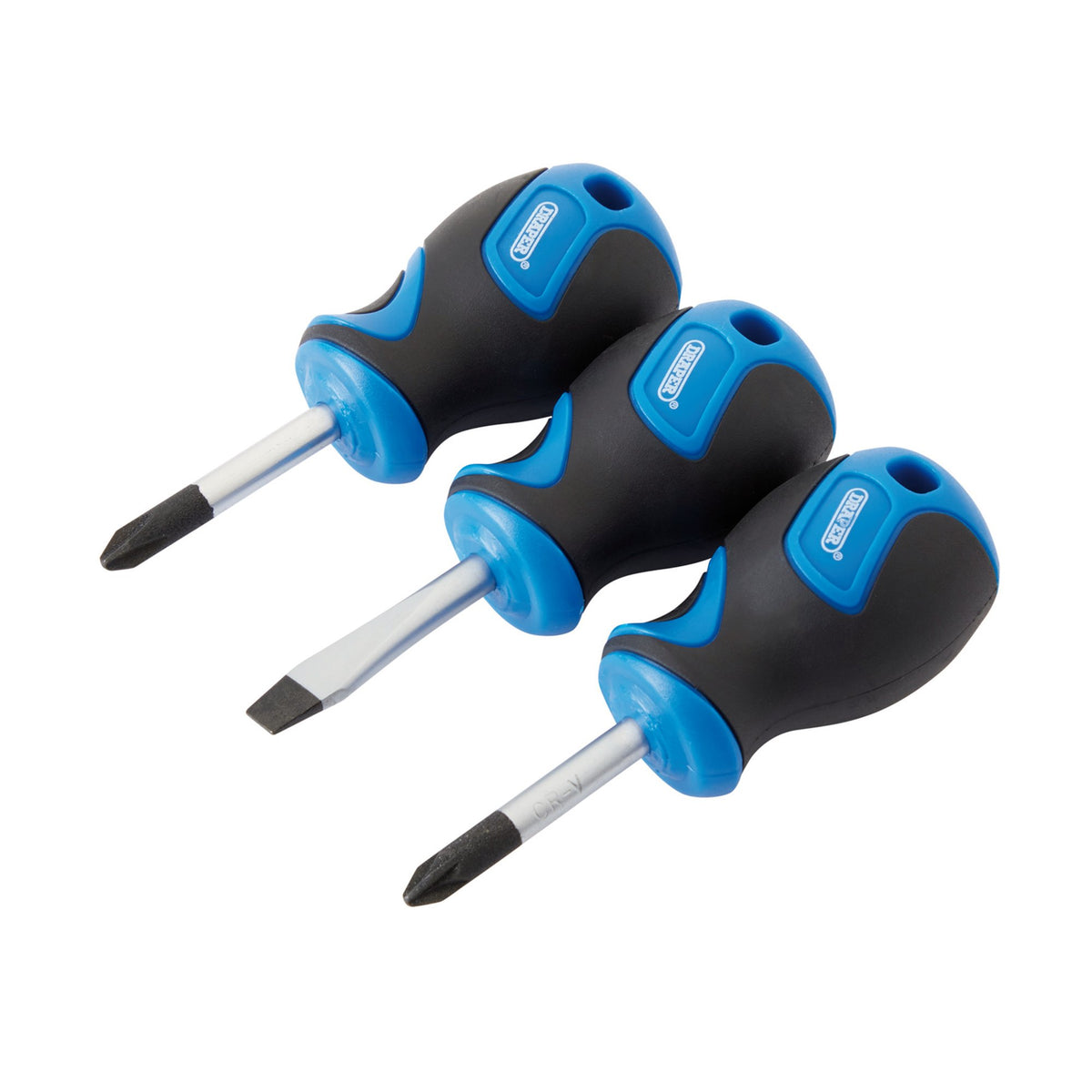 Draper Stubby Soft Grip Screwdriver Set (3 Piece) Model No. 865S/3