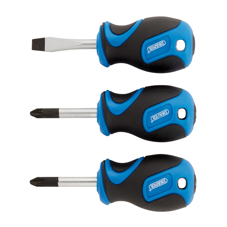 Draper Stubby Soft Grip Screwdriver Set (3 Piece) Model No. 865S/3