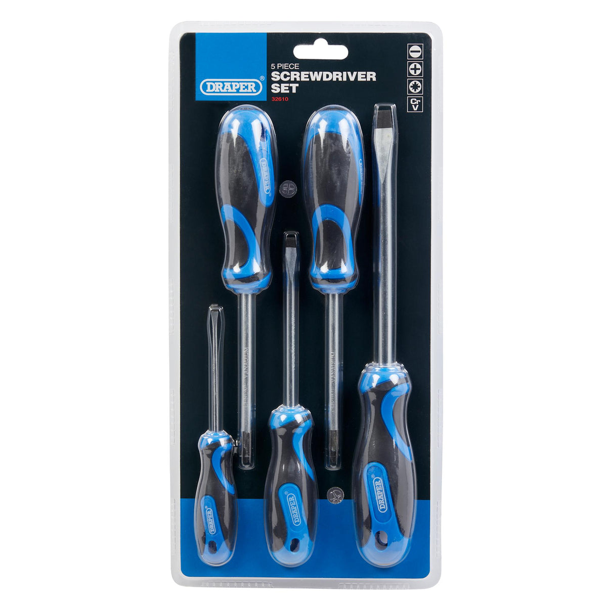 Draper Soft Grip Screwdriver Set (5 Piece) Model No. 865/5B