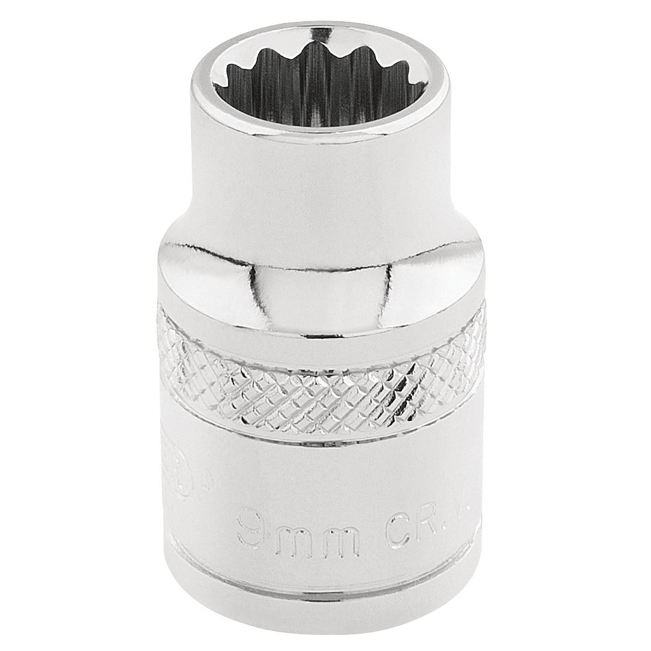 DRAPER 3/8" Square Drive Hi-Torq 12 Point Socket (9mm): Model No. D-MM/B