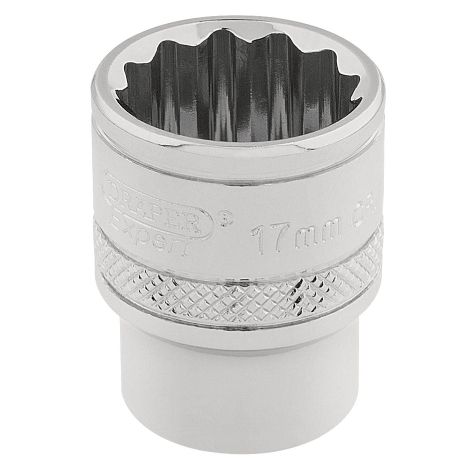 DRAPER 3/8" Square Drive Hi-Torq 12 Point Socket (17mm): Model No. D-MM/B