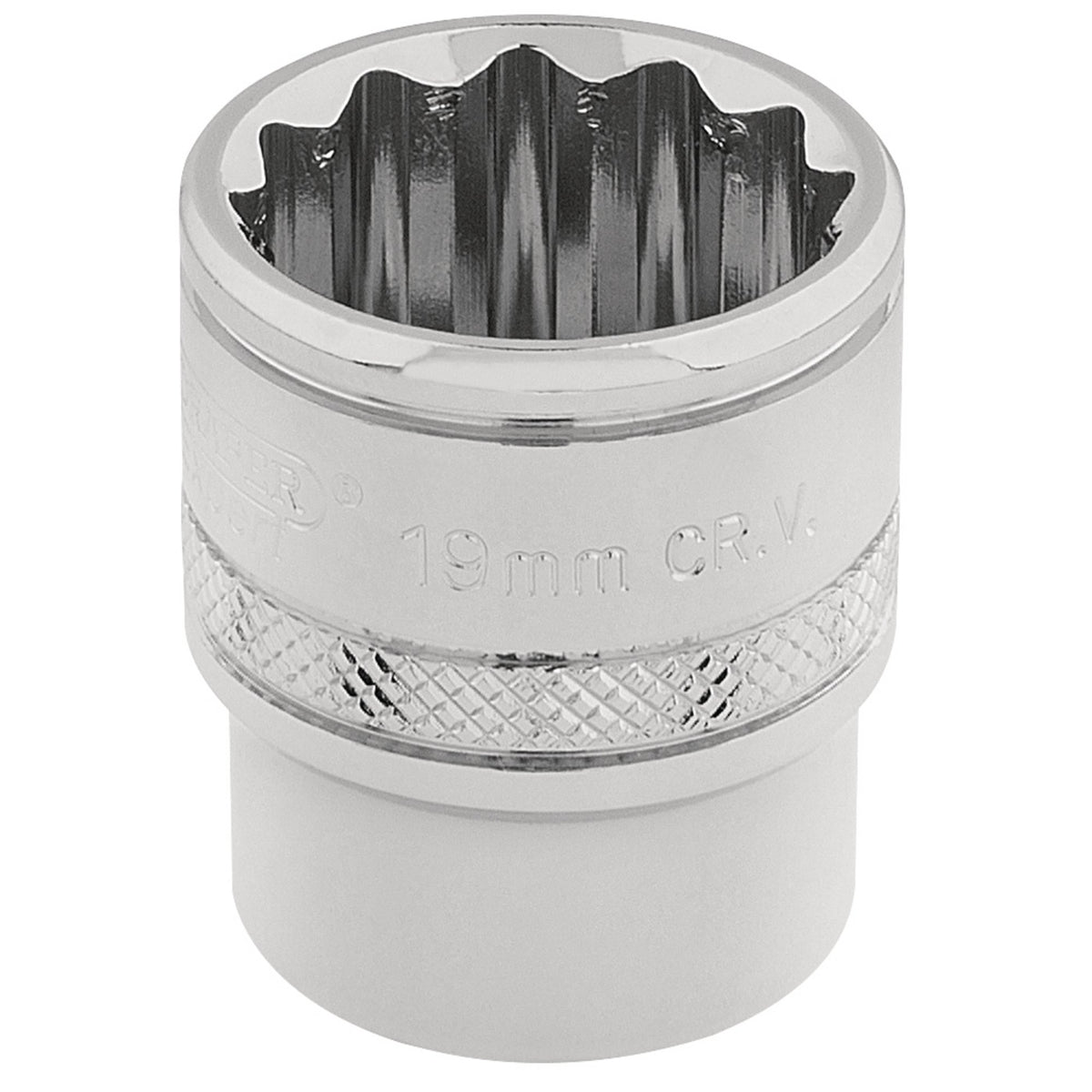 DRAPER 3/8" Square Drive Hi-Torq 12 Point Socket (19mm): Model No. D-MM/B
