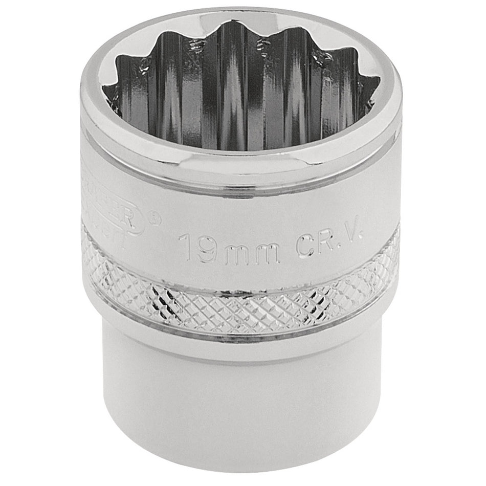 DRAPER 3/8" Square Drive Hi-Torq 12 Point Socket (19mm): Model No. D-MM/B