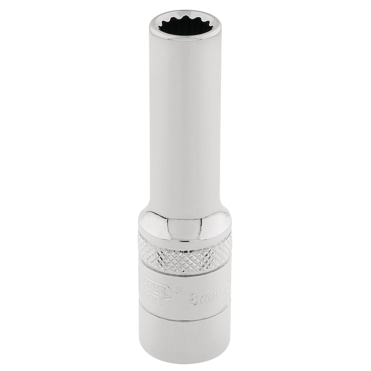 DRAPER 3/8" Square Drive Hi-Torq 12 Point Deep Socket (8mm): Model No. DT-MM/B