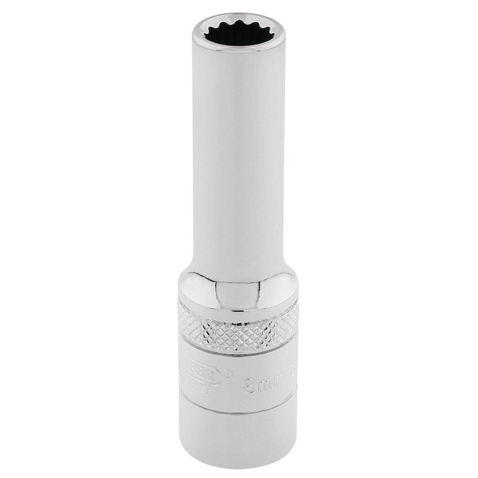 DRAPER 3/8" Square Drive Hi-Torq 12 Point Deep Socket (8mm): Model No. DT-MM/B