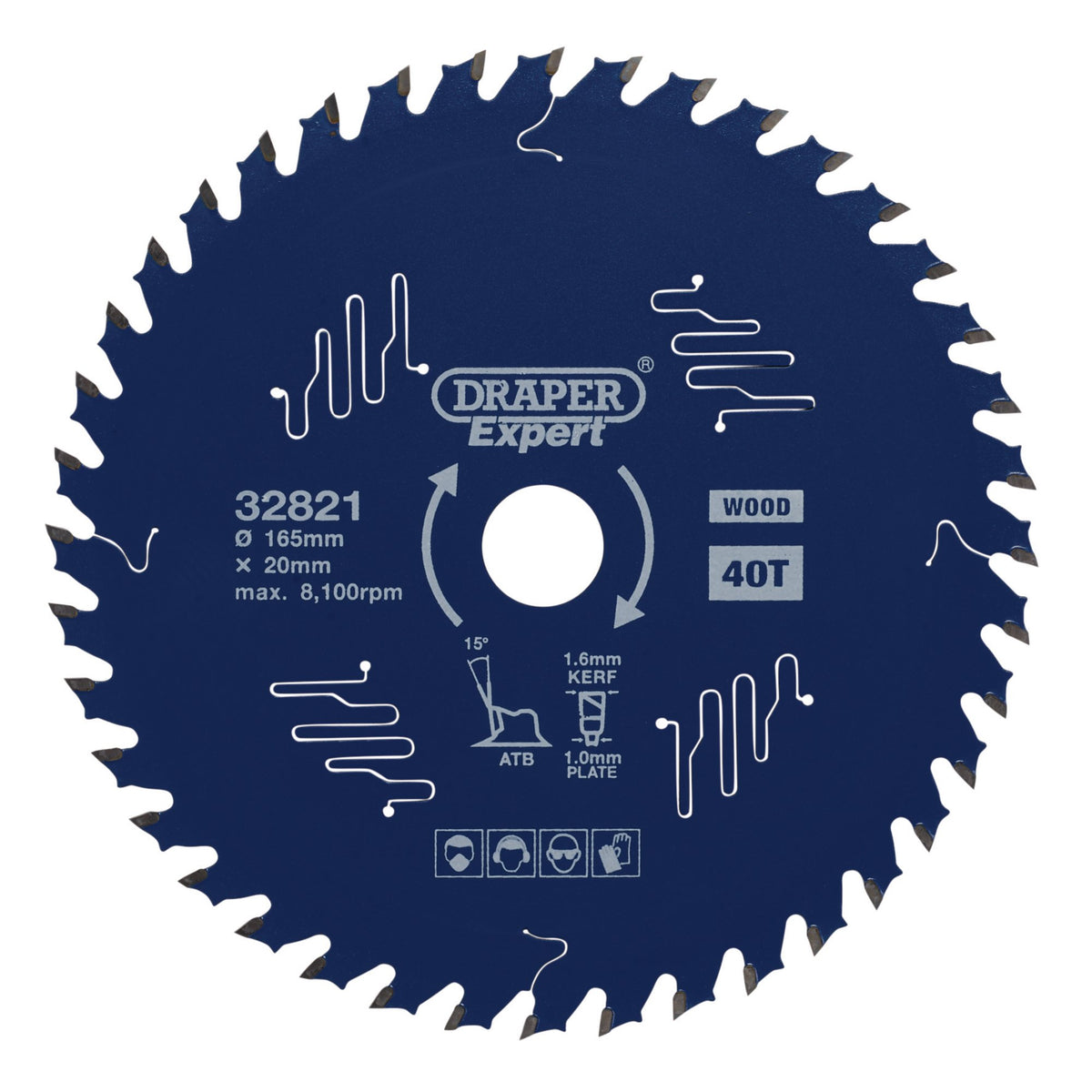 Draper Expert TCT Circular Saw Blade for Wood with PTFE Coating, 165 x 20mm, 40T: Model No. SBE1