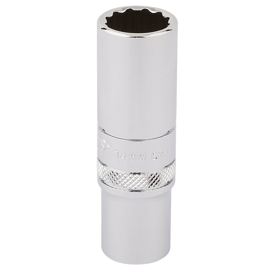 DRAPER 3/8" Square Drive Hi-Torq 12 Point Deep Socket (14mm): Model No. DT-MM/B