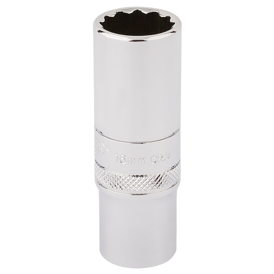 DRAPER 3/8" Square Drive Hi-Torq 12 Point Deep Socket (16mm): Model No. DT-MM/B