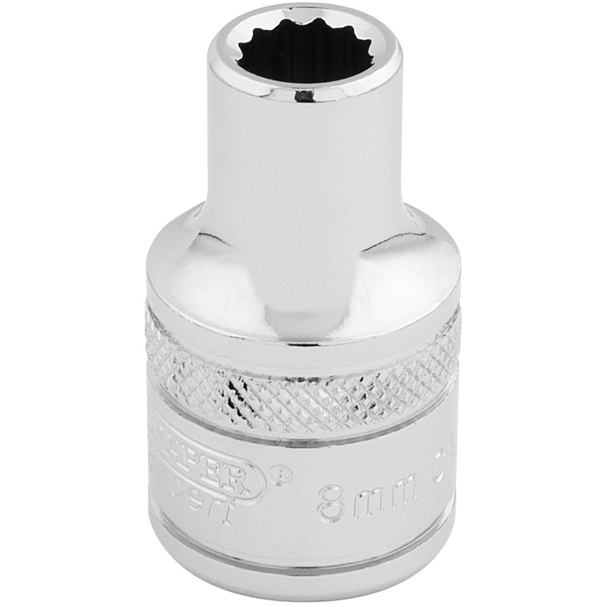 DRAPER 1/2" Square Drive Hi-Torq 12 Point Socket (8mm): Model No. H-MM/B