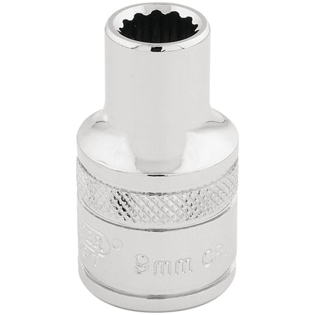 DRAPER 1/2" Square Drive Hi-Torq 12 Point Socket (9mm): Model No. H-MM/B