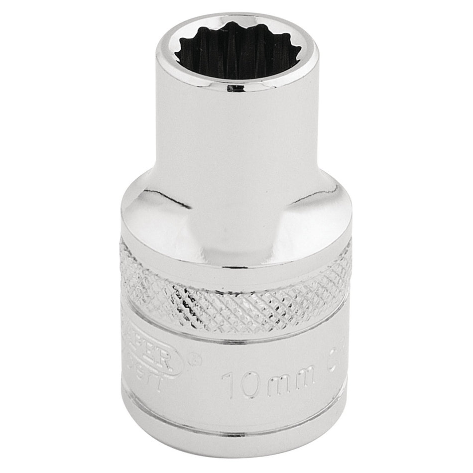 DRAPER 1/2" Square Drive Hi-Torq 12 Point Socket (10mm): Model No. H-MM/B
