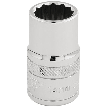 DRAPER 1/2" Square Drive Hi-Torq 12 Point Socket (14mm): Model No. H-MM/B