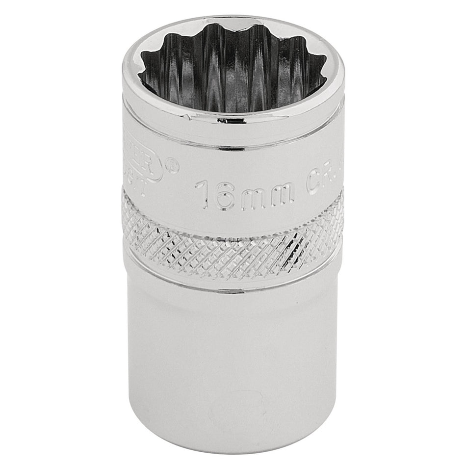 DRAPER 1/2" Square Drive Hi-Torq 12 Point Socket (16mm): Model No. H-MM/B