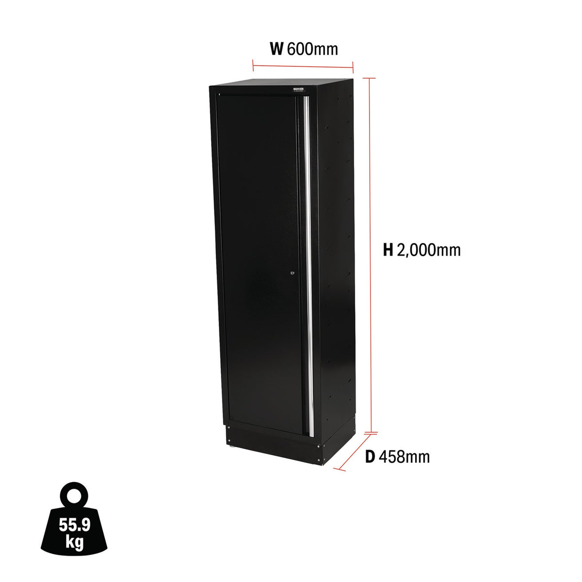DRAPER BUNKER Modular Tall Floor Cabinet, 1 Door, 600mm Model No. MS400-1TC