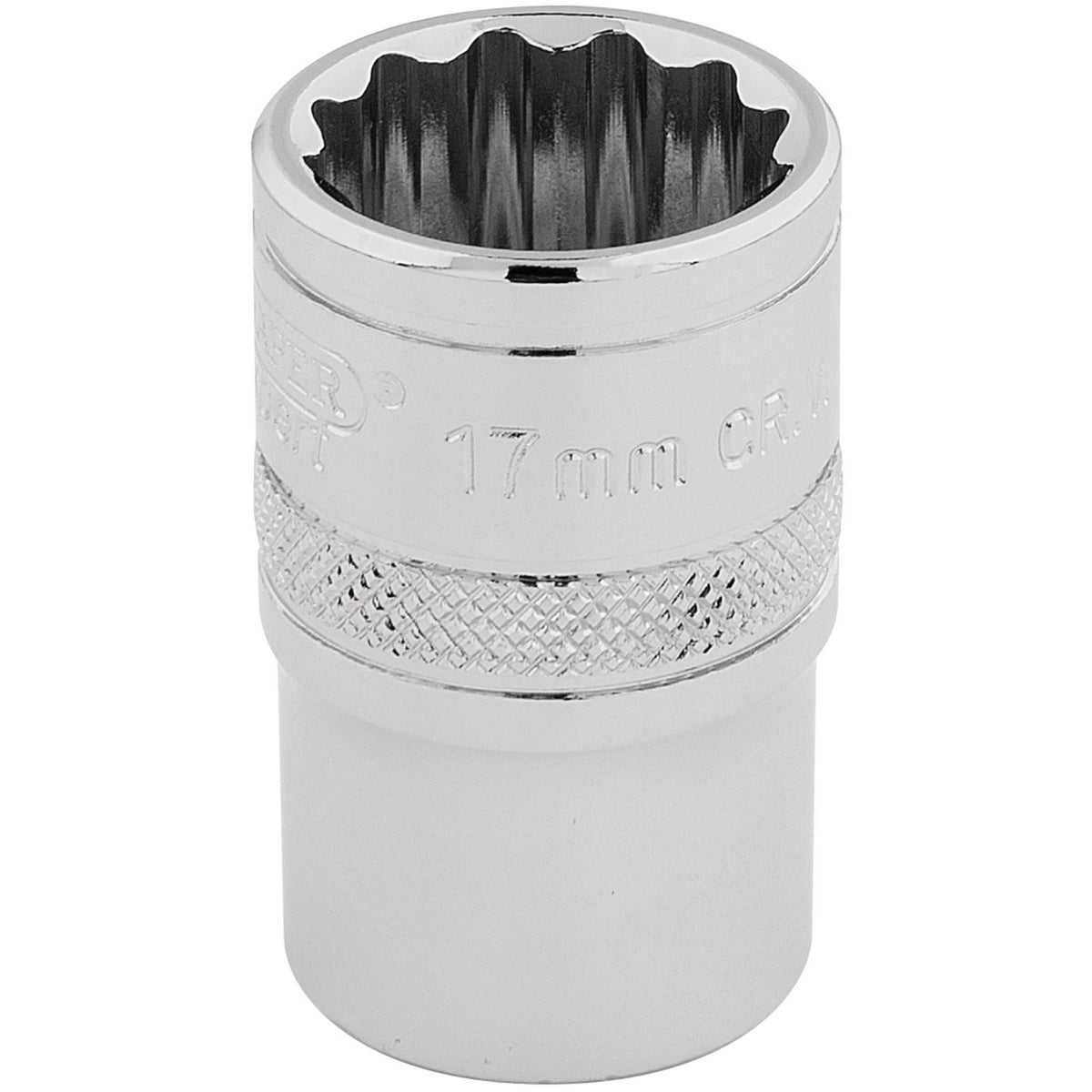 DRAPER 1/2" Square Drive Hi-Torq 12 Point Socket (17mm): Model No. H-MM/B