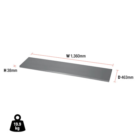 DRAPER BUNKER Modular Stainless Steel Worktop, 1360mm Model No. MS400-SS54