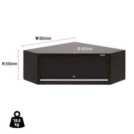 DRAPER BUNKER Modular Corner Wall Cabinet, 865mm Model No. MS400-1WCC
