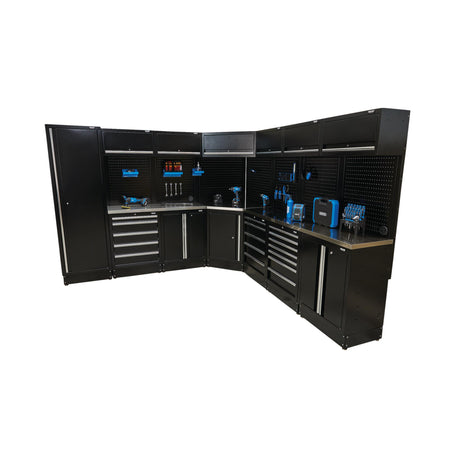 DRAPER BUNKER Modular Stainless Steel Worktop for Corner Cabinet, 865mm Model No. MS400-SSC