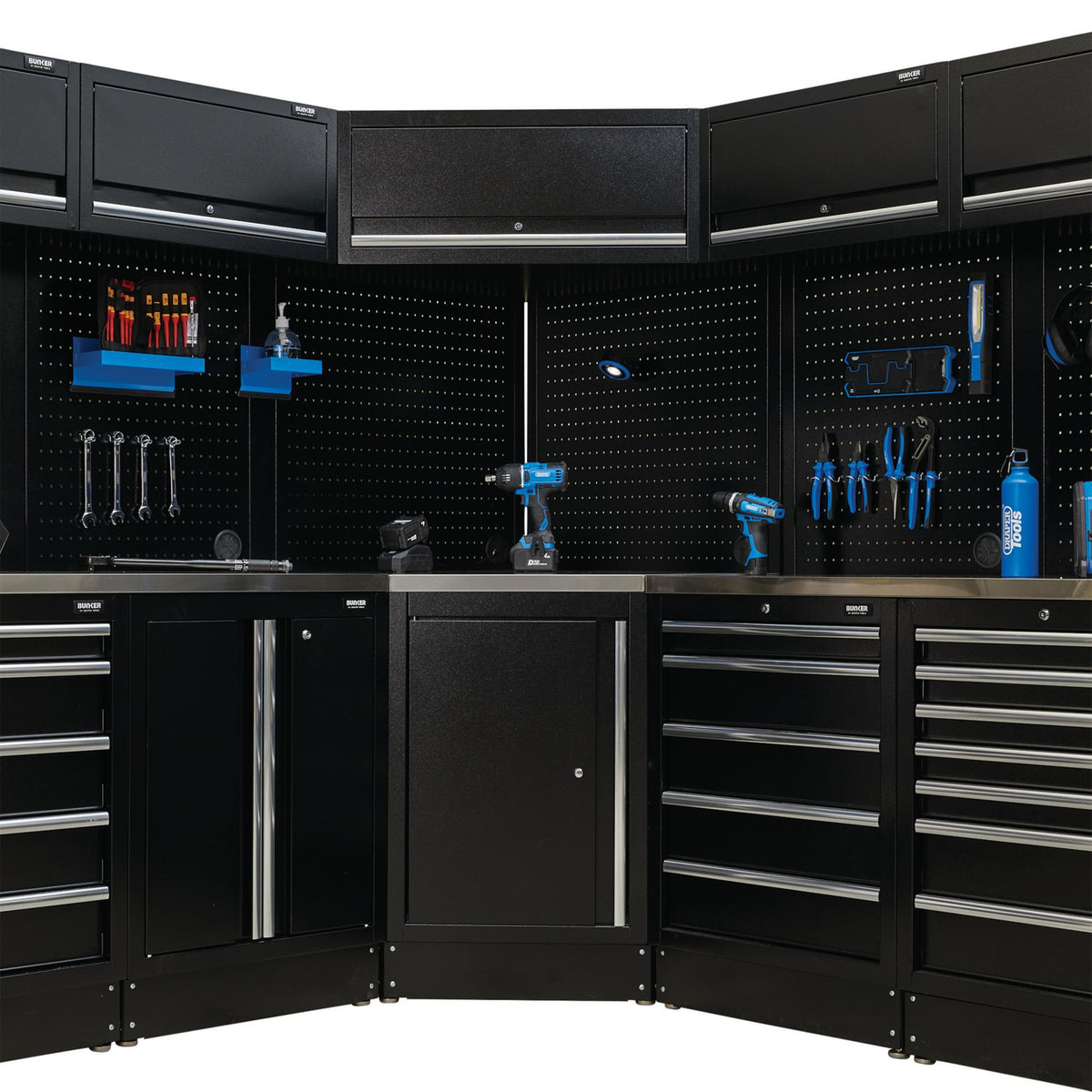 DRAPER BUNKER Modular Corner Unit Back Panels/Pegboards, 795mm (Pair) Model No. MS400-PBC