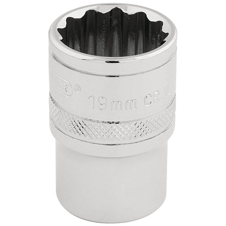 DRAPER 1/2" Square Drive Hi-Torq 12 Point Socket (19mm): Model No. H-MM/B