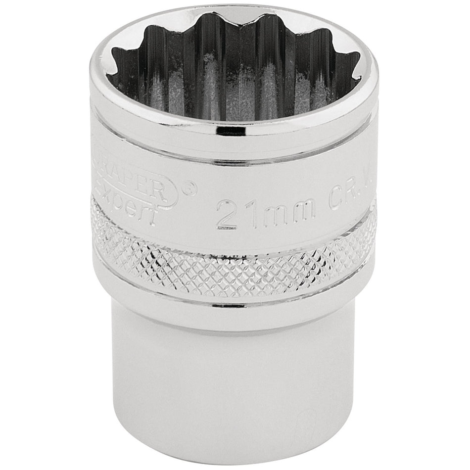 DRAPER 1/2" Square Drive Hi-Torq 12 Point Socket (21mm): Model No. H-MM/B