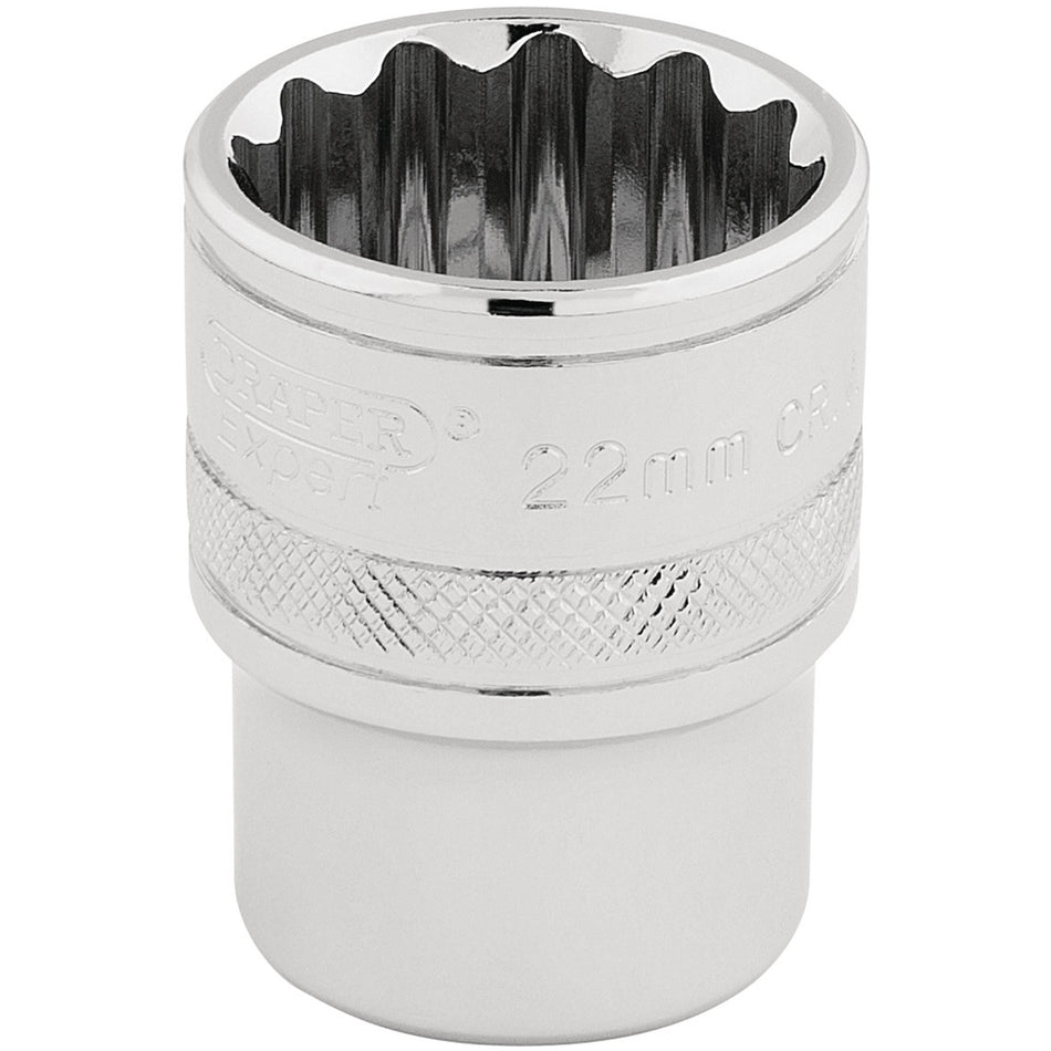 DRAPER 1/2" Square Drive Hi-Torq 12 Point Socket (22mm): Model No. H-MM/B