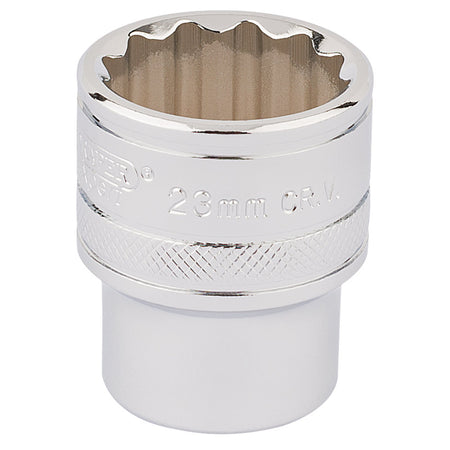 DRAPER 1/2" Square Drive Hi-Torq 12 Point Socket (23mm): Model No. H-MM/B