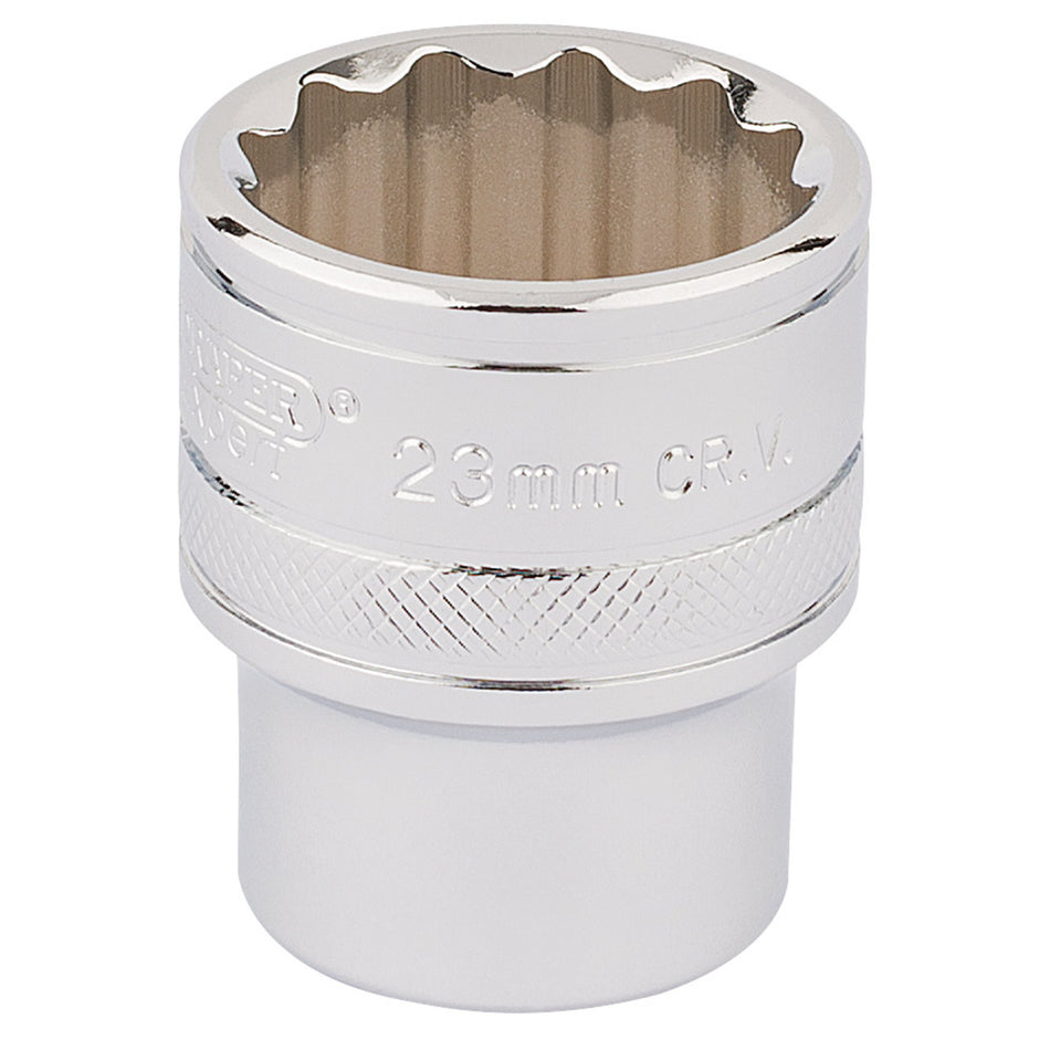 DRAPER 1/2" Square Drive Hi-Torq 12 Point Socket (23mm): Model No. H-MM/B