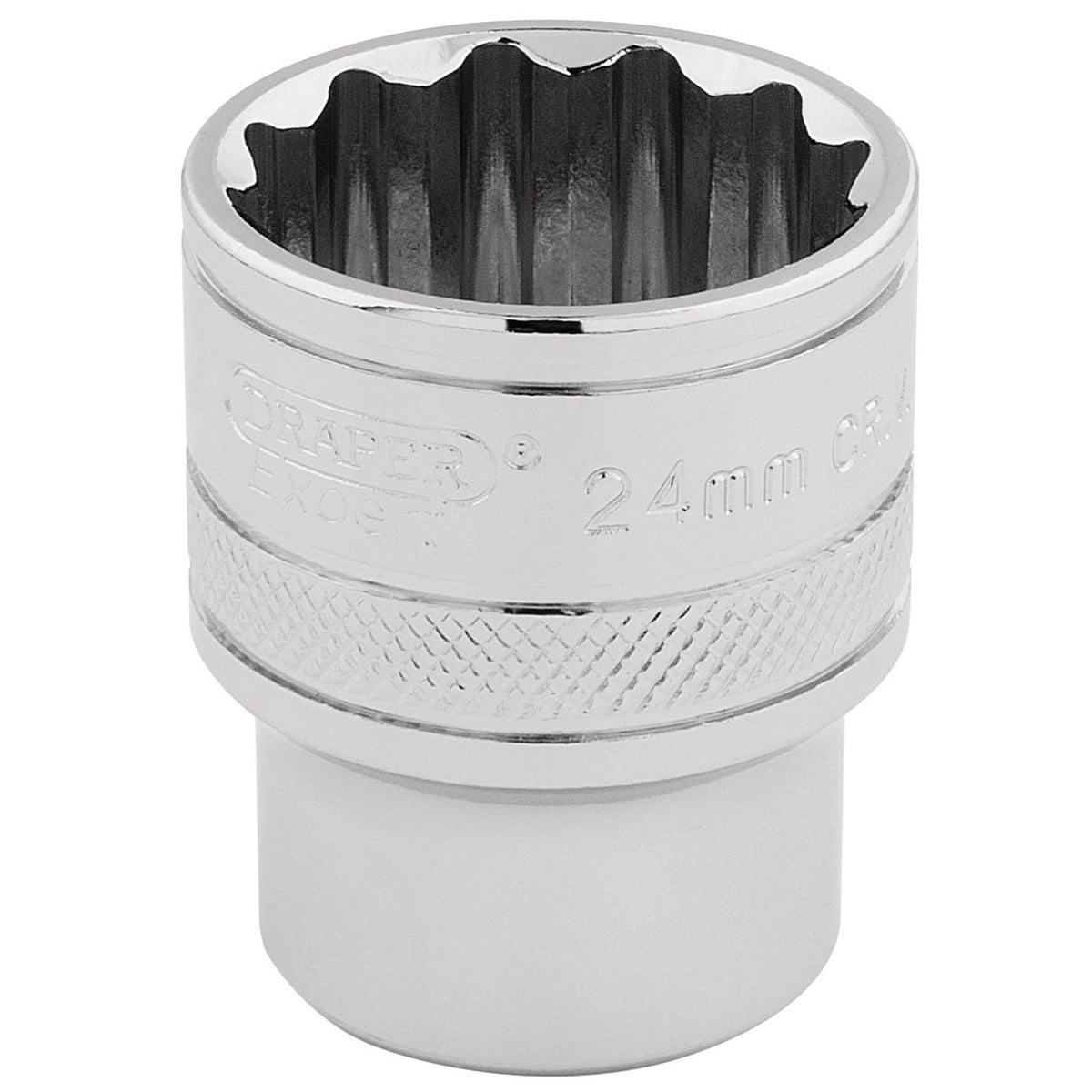 DRAPER 1/2" Square Drive Hi-Torq 12 Point Socket (24mm): Model No. H-MM/B