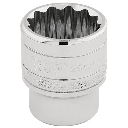 DRAPER 1/2" Square Drive Hi-Torq 12 Point Socket (26mm): Model No. H-MM/B