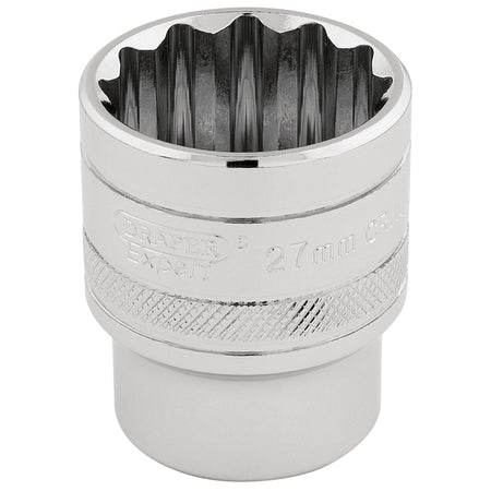 DRAPER 1/2" Square Drive Hi-Torq 12 Point Socket (27mm): Model No. H-MM/B