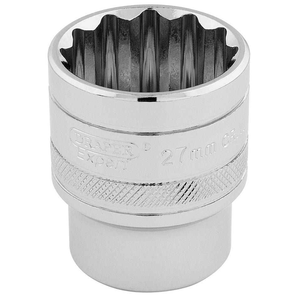 DRAPER 1/2" Square Drive Hi-Torq 12 Point Socket (27mm): Model No. H-MM/B