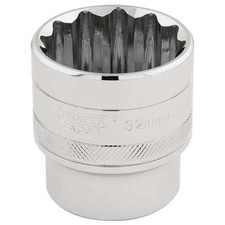 DRAPER 1/2" Square Drive Hi-Torq 12 Point Socket (32mm): Model No. H-MM/B