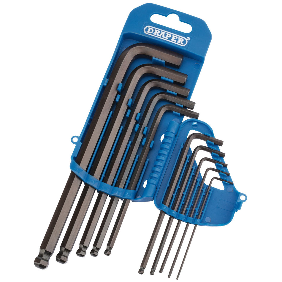 DRAPER 10 piece Imperial Hexagon and Ball End Hexagon Key Set: Model No.TBP10A/B