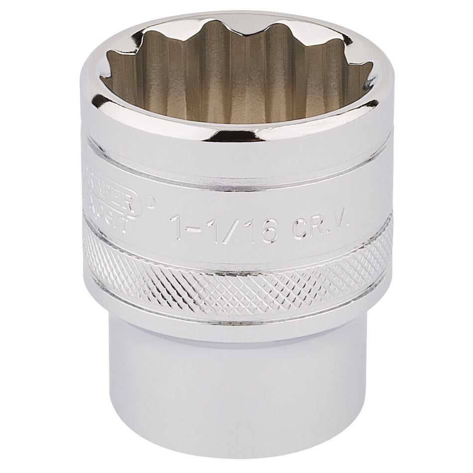 DRAPER 1/2" Square Drive Hi-Torq 12 Point Socket (1.1/16"): Model No. H-AF/B