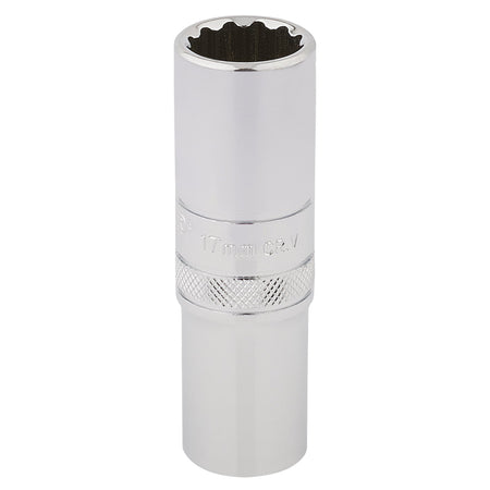 DRAPER 1/2" Square Drive Hi-Torq 12 Point Deep Socket (17mm): Model No. HT-MM/B