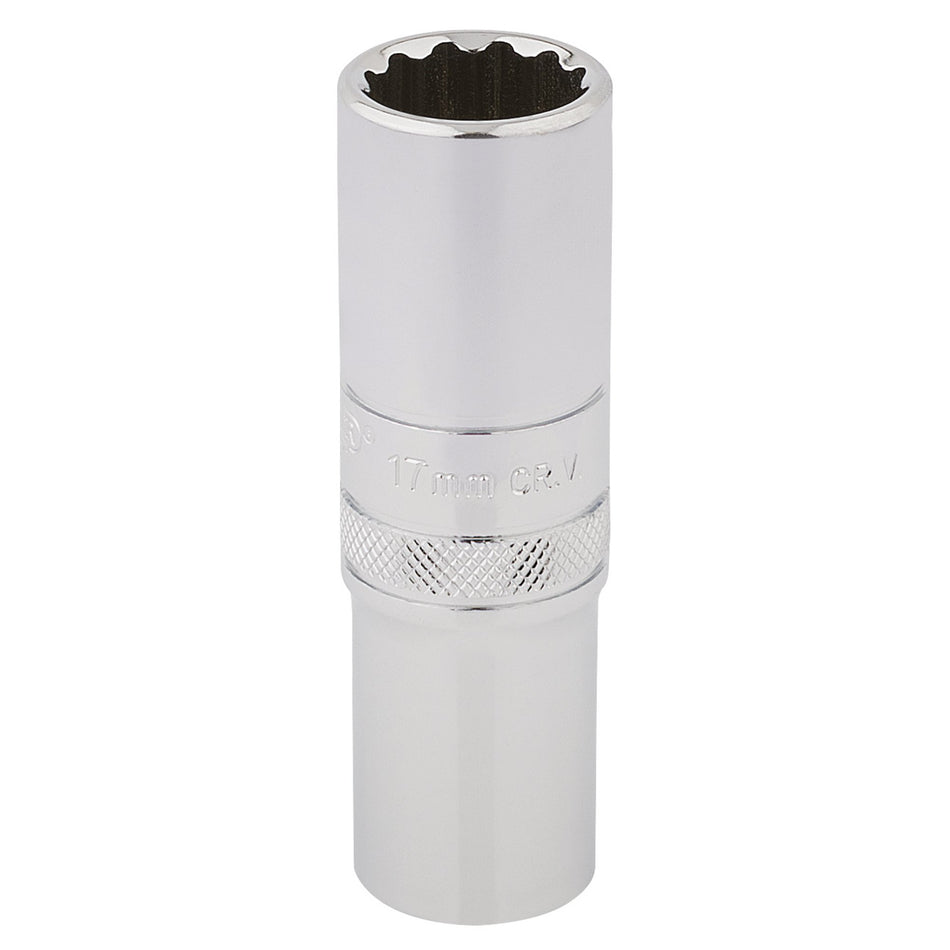 DRAPER 1/2" Square Drive Hi-Torq 12 Point Deep Socket (17mm): Model No. HT-MM/B