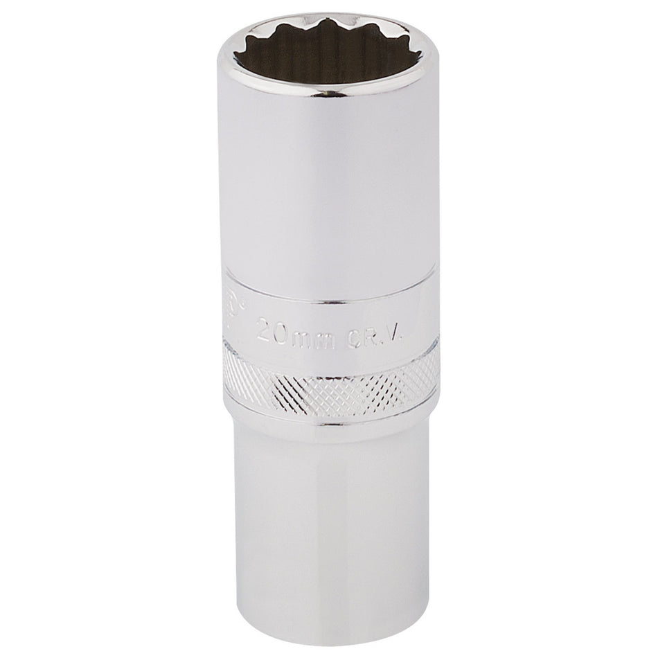 DRAPER 1/2" Square Drive Hi-Torq 12 Point Deep Socket (20mm): Model No. HT-MM/B