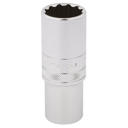 DRAPER 1/2" Square Drive Hi-Torq 12 Point Deep Socket (22mm): Model No. HT-MM/B