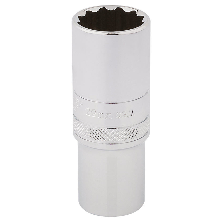 DRAPER 1/2" Square Drive Hi-Torq 12 Point Deep Socket (22mm): Model No. HT-MM/B