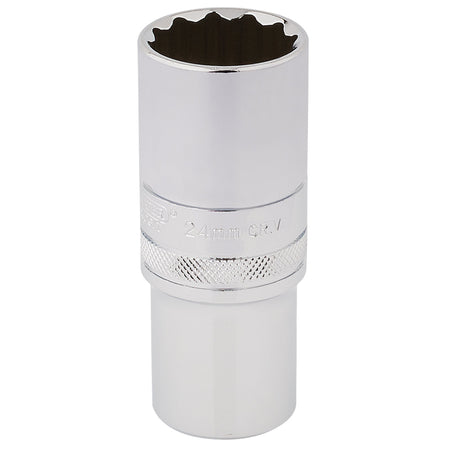 DRAPER 1/2" Square Drive Hi-Torq 12 Point Deep Socket (24mm): Model No. HT-MM/B
