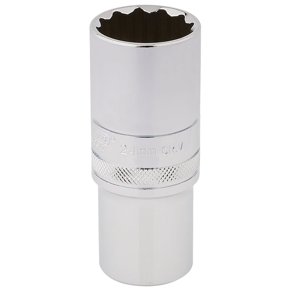 DRAPER 1/2" Square Drive Hi-Torq 12 Point Deep Socket (24mm): Model No. HT-MM/B